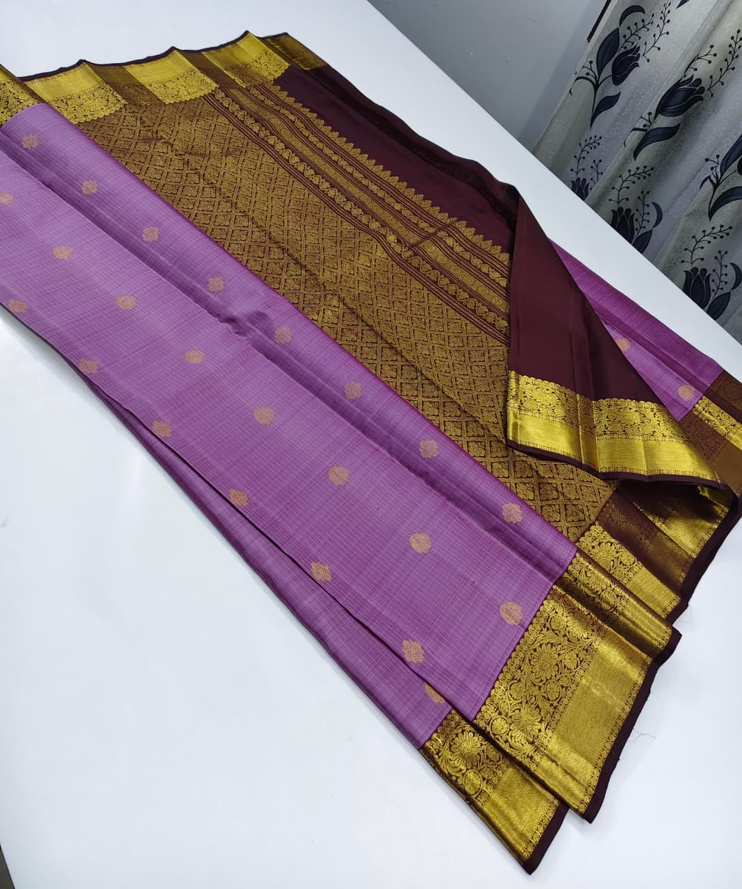 Mupagam  Dual-Tone Kanchipuram Silk Saree